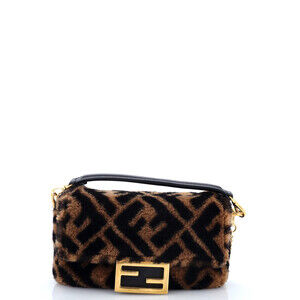 Fendi Mini Baguette NM Bag Zucca Shearling